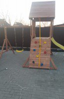 Детский игровой комплекс MoyDvor Крепость свободы с деревянным скалодромом